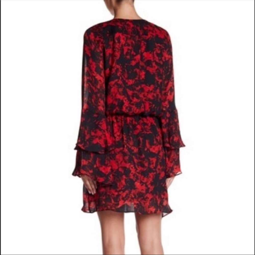 Parker Black and Red Poinsettia dress size M - Picture 3 of 7